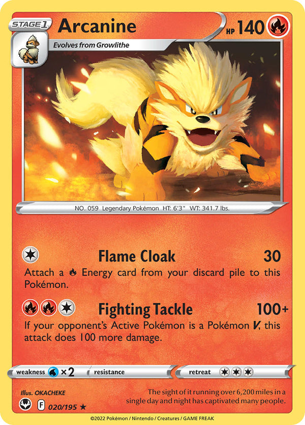 Arcanine - 020/195 (SWSH12) Rare - Near Mint