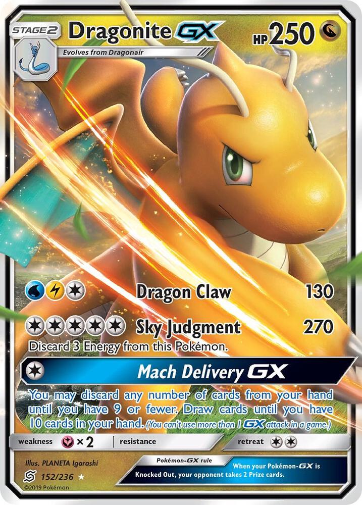 Dragonite GX - 152/236 (UNM) Ultra Rare - Moderate Play