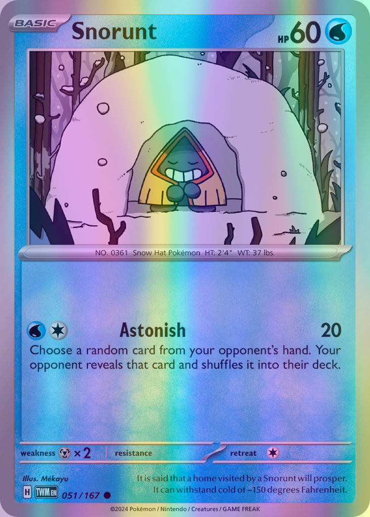 Snorunt - 051/167 (TWM) Common - Near Mint Reverse Holofoil