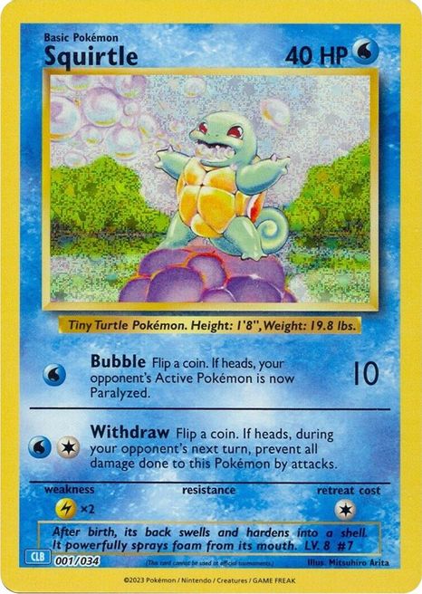 Squirtle - 001/034 (TCG:CLB) Classic Collection - Near Mint Holofoil