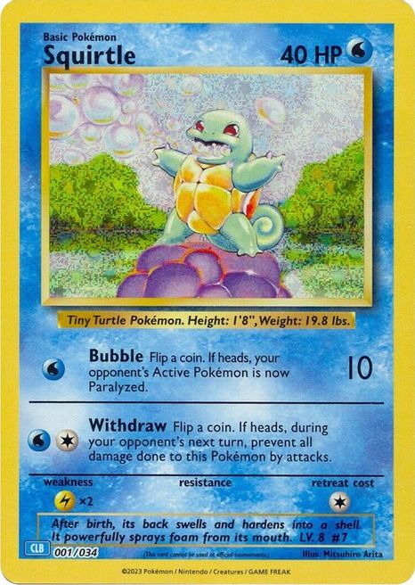 Squirtle - 001/034 (CL)  - Near Mint Holofoil