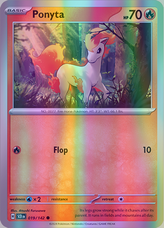 Ponyta - 019/142 (SCR) Common - Near Mint Reverse Holo