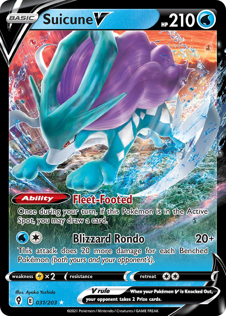 Suicune V - 031/203 (SWSH07) Ultra Rare - Near Mint Holofoil