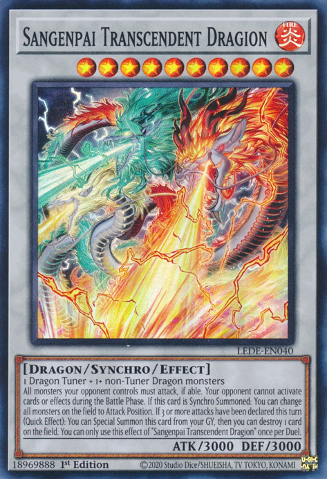 Sangenpai Transcendent Dragion (LEDE-EN040) Super Rare - Near Mint 1st Edition