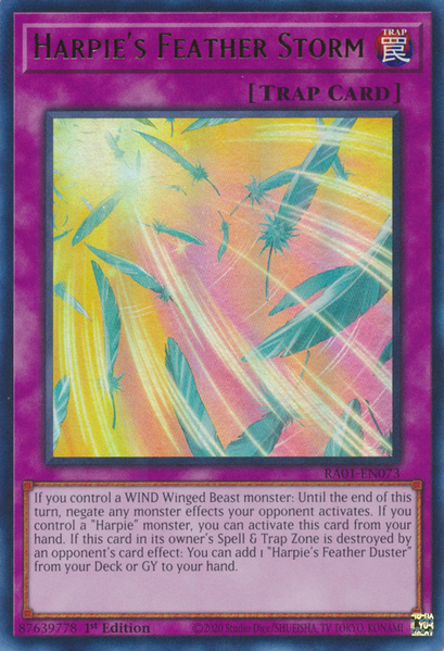 Harpie's Feather Storm (RA01-EN073) Prismatic Ultimate Rare - Near Mint 1st Edition