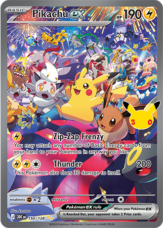 Pikachu ex - 150/128 (30C) Special  Illustration Rare