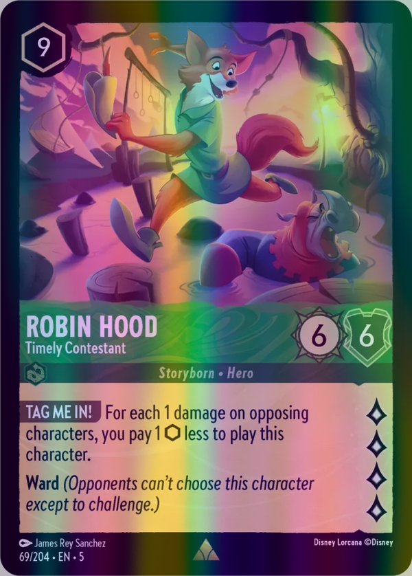 Robin Hood - Timely Contestant (Shimmering Skies 069/204) Rare - Near Mint Cold Foil