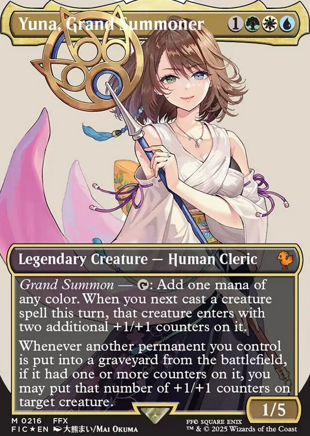 Yuna, Grand Summoner [ #0216 Borderless Surge Foil] (FIC-M)