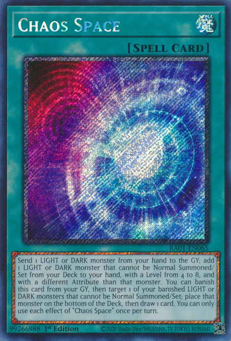 Chaos Space (RA01-EN065) Platinum Secret Rare - Near Mint 1st Edition