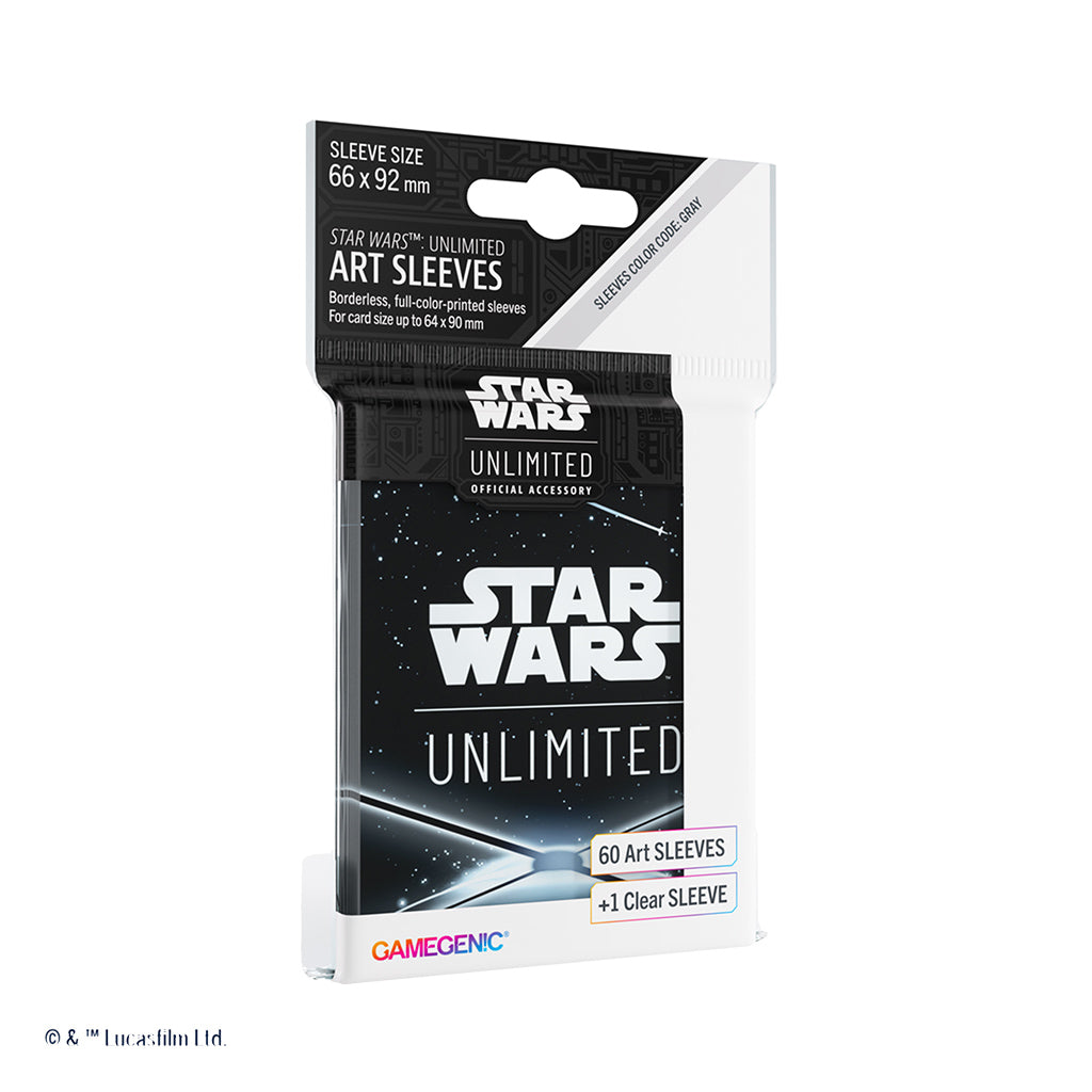 GameGenic: Art Sleeves - Star Wars: Unlimited - Card Back: Black (Grey 60ct +1)