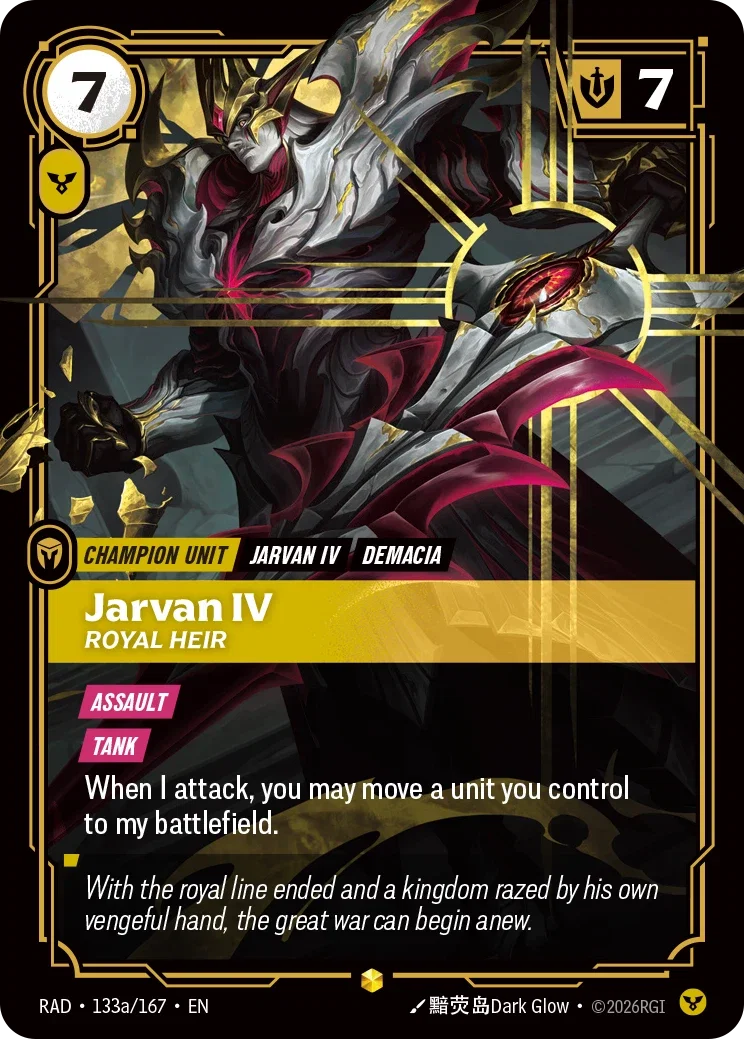 Jarvan IV, Royal Heir (Alternate Art) - 133a/167 (RAD) Showcase