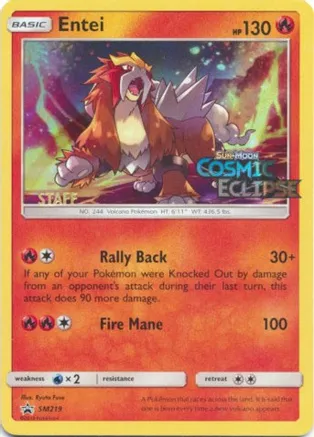 Entei (Prerelease) [Staff] - SM219 (SM:PR) Promo - Near Mint Holofoil
