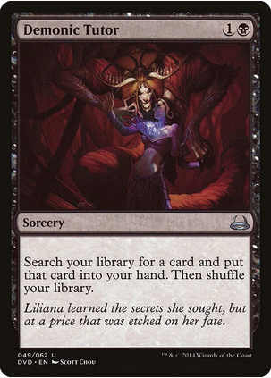 Demonic Tutor (DD3-U) Light Play