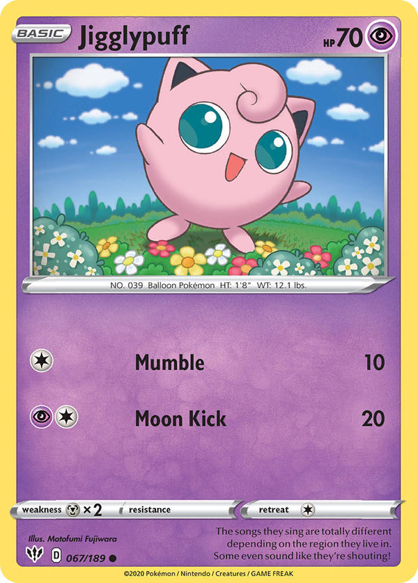 Jigglypuff - 067/189 (SWSH03) Common - Near Mint