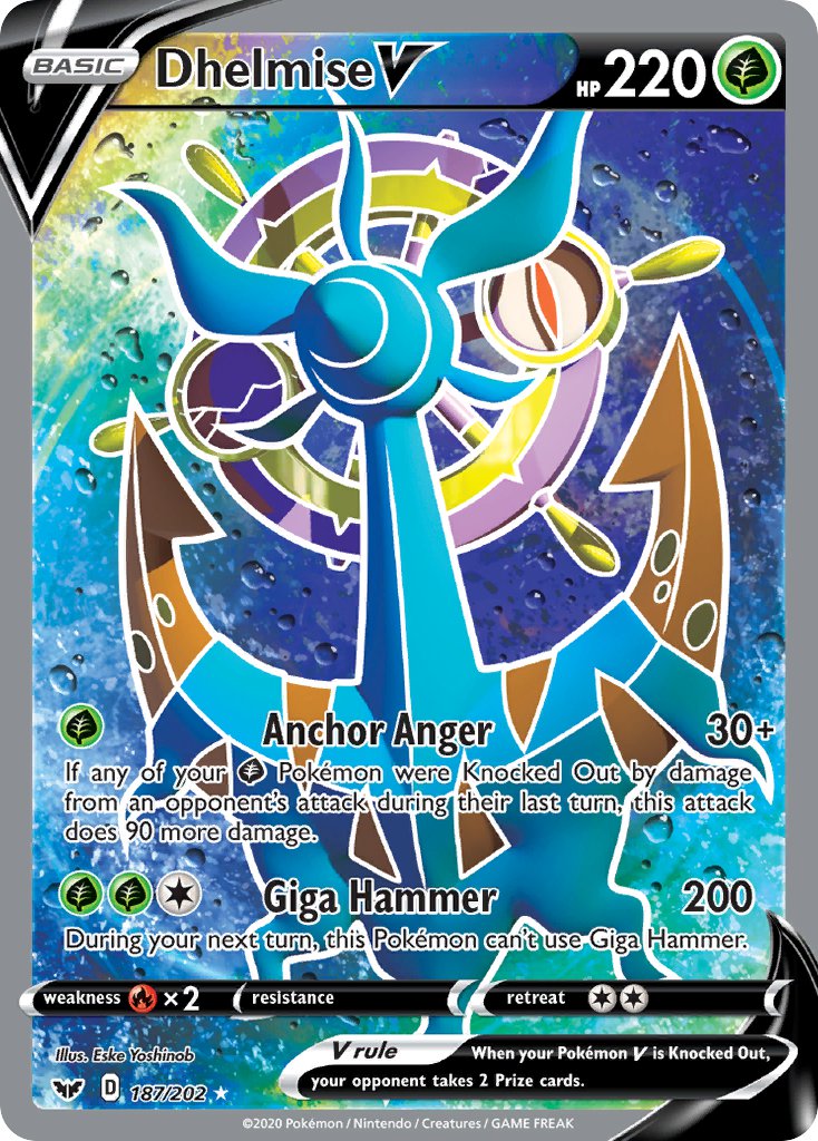 Dhelmise V (Full Art) - 187/202 (SWSH01) Ultra Rare - Near Mint Holofoil