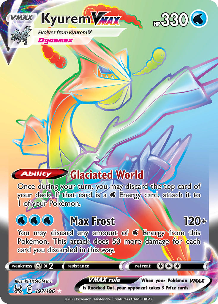 Kyurem VMAX (Secret) - 197/196 (SWSH11) Secret Rare - Near Mint Holofoil