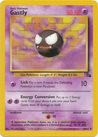 Gastly - 33/62 (FO) Uncommon - Near Mint Unlimited