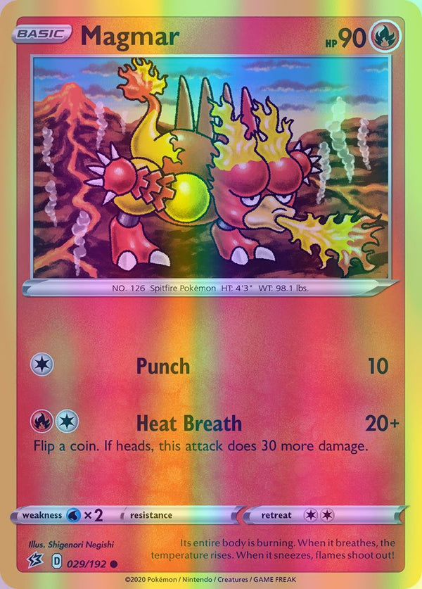 Magmar - 029/192 (SWSH02) Common - Near Mint Reverse Holofoil