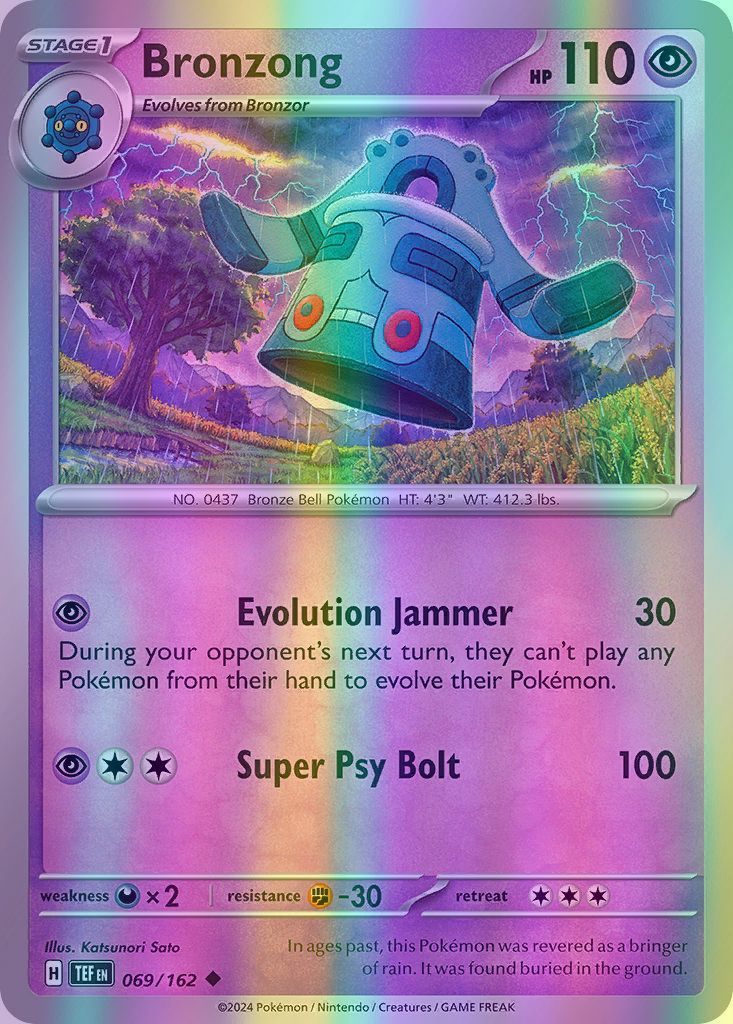 Bronzong - 069/162 (TEF) Uncommon - Near Mint Reverse Holofoil