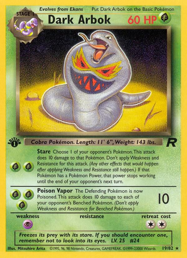 Dark Arbok - 19/82 (TR) Rare 1st Edition - Near Mint
