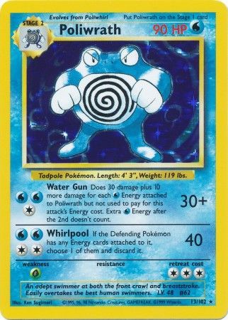 Poliwrath - 013/102 (BS) Holo Rare - Near Mint Holofoil