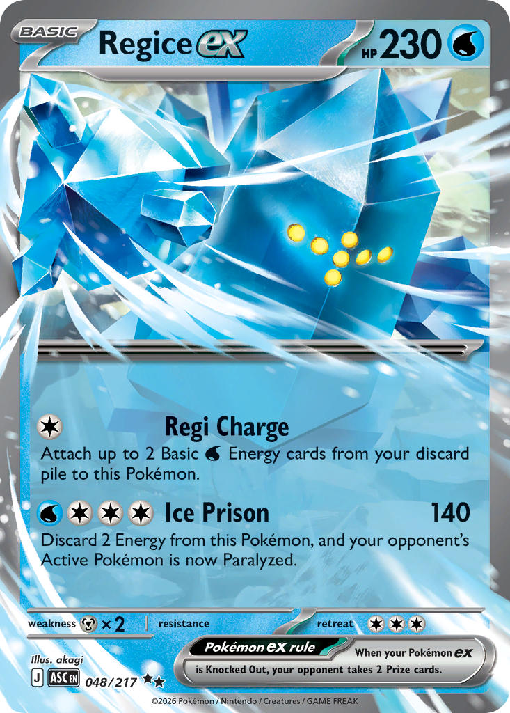 Regice ex - 048/217 (ASC) Double Rare