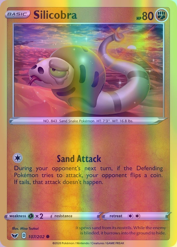 Silicobra - 107/202 (SWSH01) Common - Near Mint Reverse Holofoil