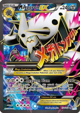 M Aggron EX (Full Art) - 154/160 (PRC) Ultra Rare - Light Play Holofoil