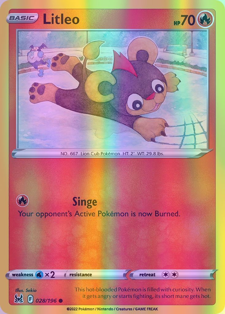 Litleo - 028/196 (SWSH11) Common - Near Mint Reverse Holofoil