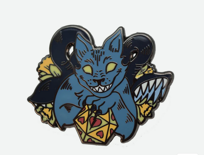 Alice's Adventures in Diceland: Cheshire Displacer Beast - Enamel Pin