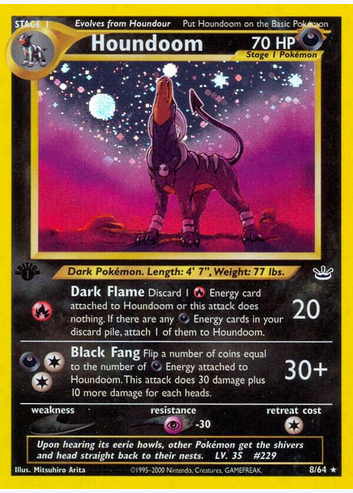 Houndoom - 08/64 (N3) Holo Rare - Damaged Unlimited Holofoil