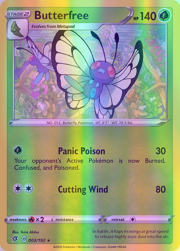 Butterfree - 003/192 (SWSH02) Rare - Near Mint Reverse Holofoil