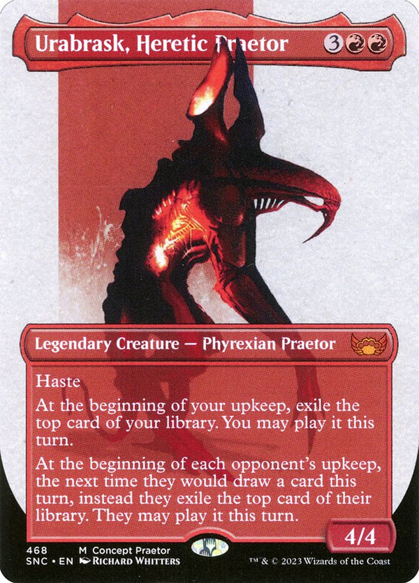 Urabrask, Heretic Praetor [#468 Alternate-Art Borderless] (SNC/ONE-M)