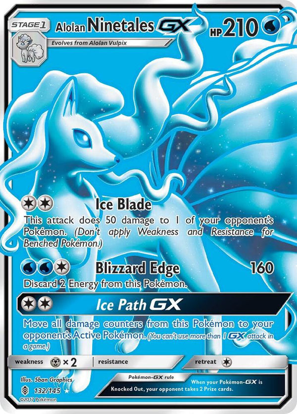 Alolan Ninetales GX (Full Art) 132/145 (LOT) Near Mint Ultra Rare