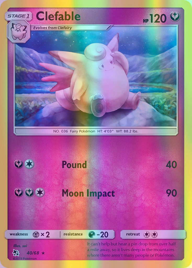 Clefable - 40/68 (HIF) Rare - Near Mint Reverse Holofoil