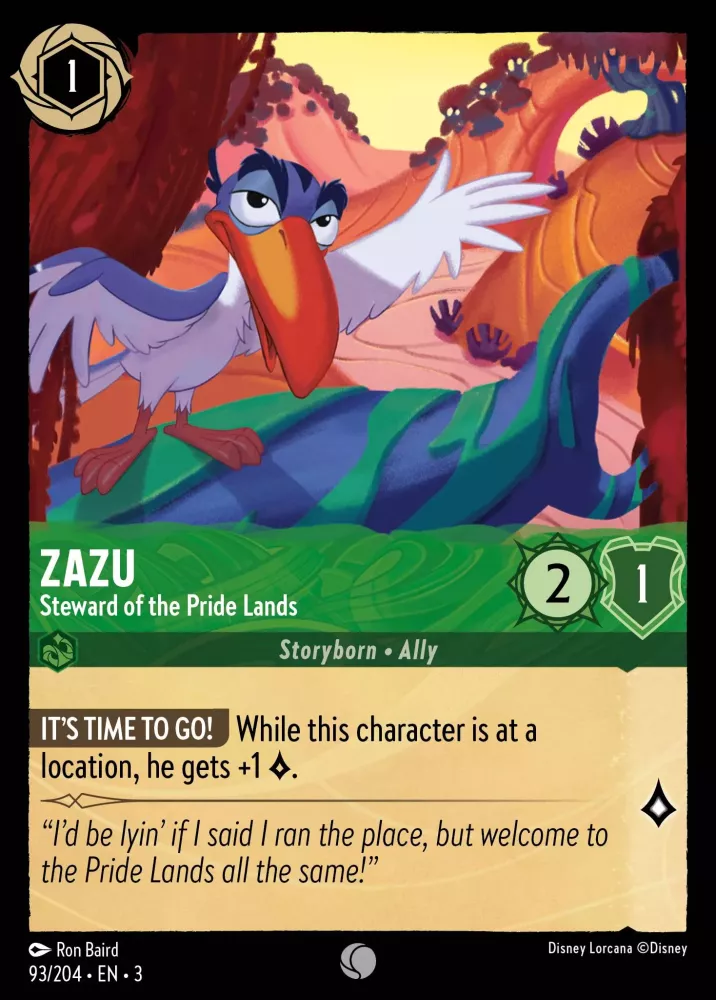 Zazu - Steward of the Pride Lands (Into the Inklands 093/204) Common - Near Mint