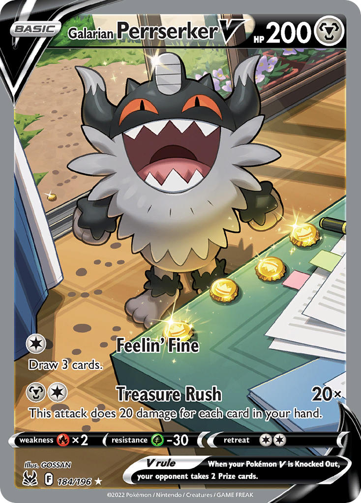 Galarian Perrserker V (Alternate Full Art) - 184/196 (SWSH11) Ultra Rare - Near Mint Holofoil