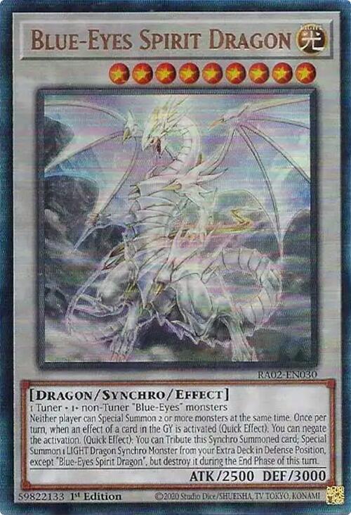 Blue-Eyes Spirit Dragon (RA02-EN030) Prismatic Ultimate Rare - Near Mint 1st Edition