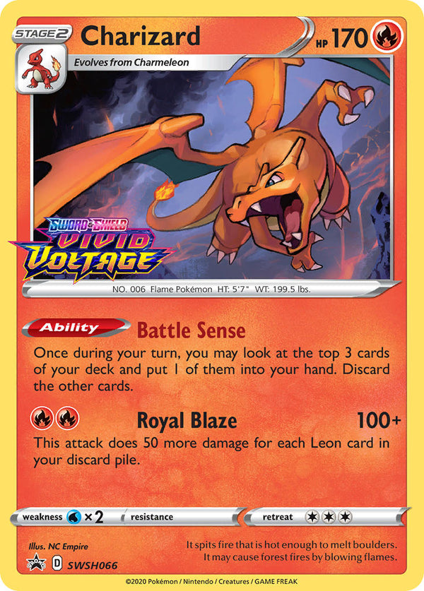 Charizard (Prerelease) [Staff] - SWSH066 (SWSH:PR) Promo - Near Mint Holofoil