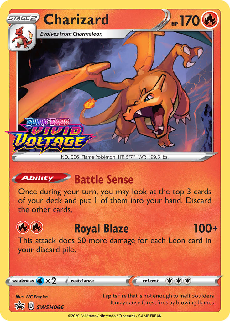 Charizard (Prerelease) - SWSH066 (SWSH:PR) Promo - Near Mint Holofoil