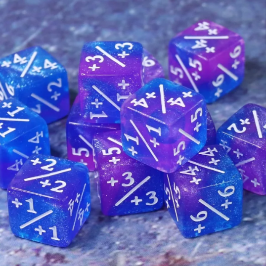 HDDC-09: Counter Dice - Glitter Blue/Purple (12)