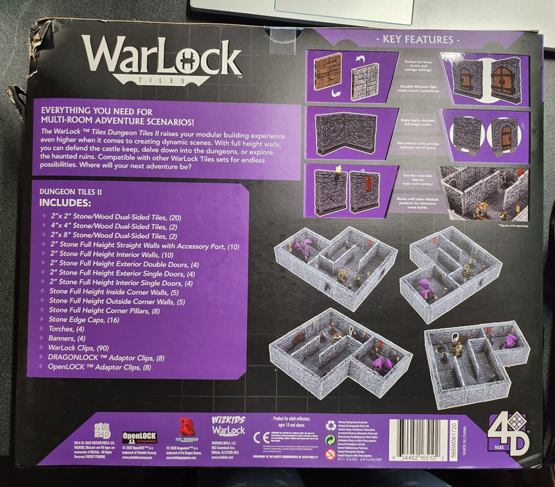 WizKids 4D Tiles: WarLock Tiles - Dungeon Tiles 2: Stone Walls (Scratch & Dent)