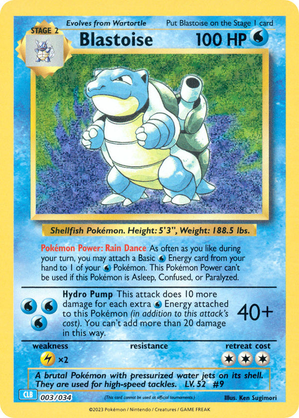 Blastoise - 003/034 (TCG:CLB) Classic Collection - Near Mint Holofoil