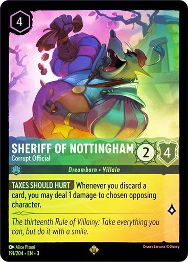 Sheriff of Nottingham - Corrupt Official (Into the Inklands 191/204) Super Rare - Near Mint Cold Foil