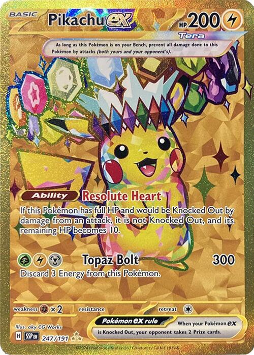 Pikachu ex - 247/191 (SSP) Hyper Rare - Near Mint Holofoil