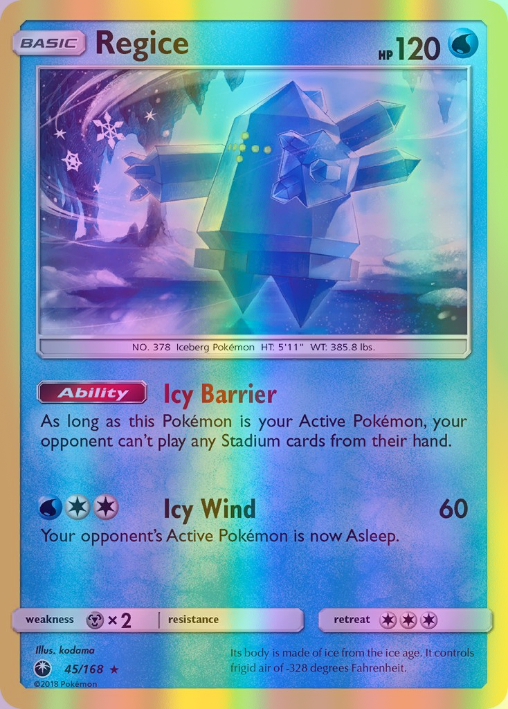 Regice - 045/168 (CES) Rare - Near Mint Reverse Holofoil