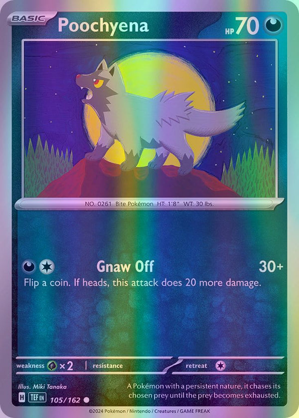 Poochyena - 105/162 (TEF) Common - Near Mint Reverse Holofoil