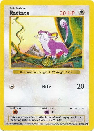 Rattata - 061/102 (BSS) Common - Near Mint Unlimited