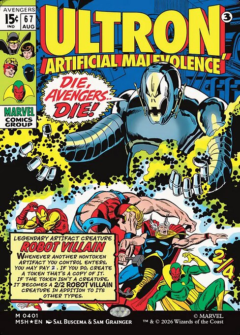Ultron, Artificial Malevolence [ #0401 Borderless Classic Comic ] (MSH-M)