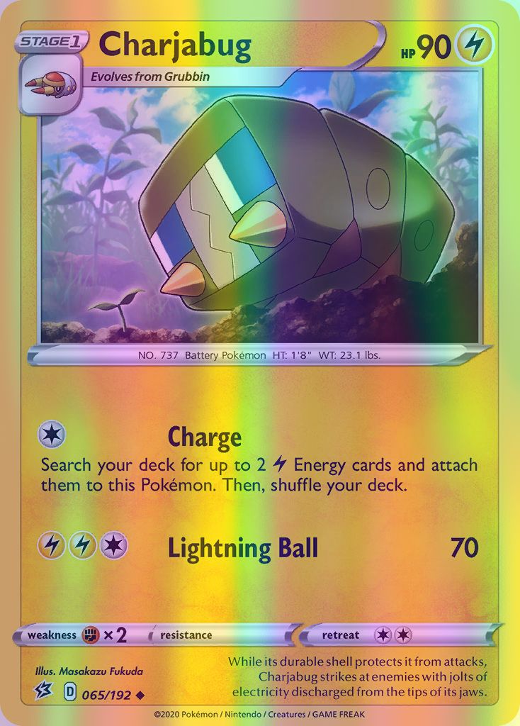 Charjabug - 065/192 (SWSH02) Uncommon - Near Mint Reverse Holofoil